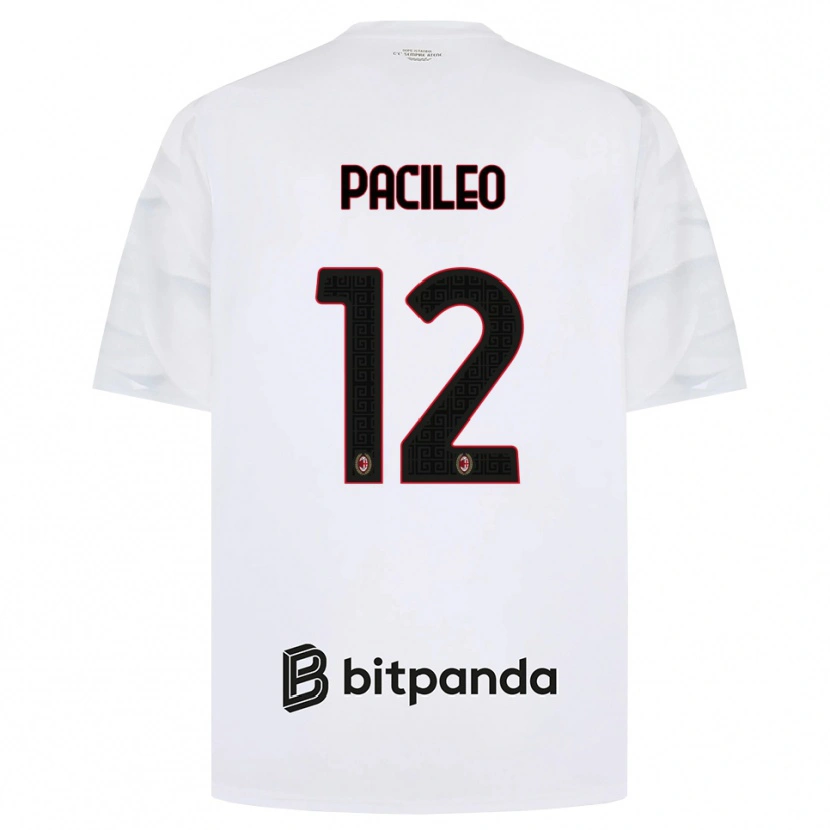 Danxen Kinderen Alessandro Pacileo #12 Wit Rood Zwart Uitshirt Uittenue 2026/27 T-Shirt