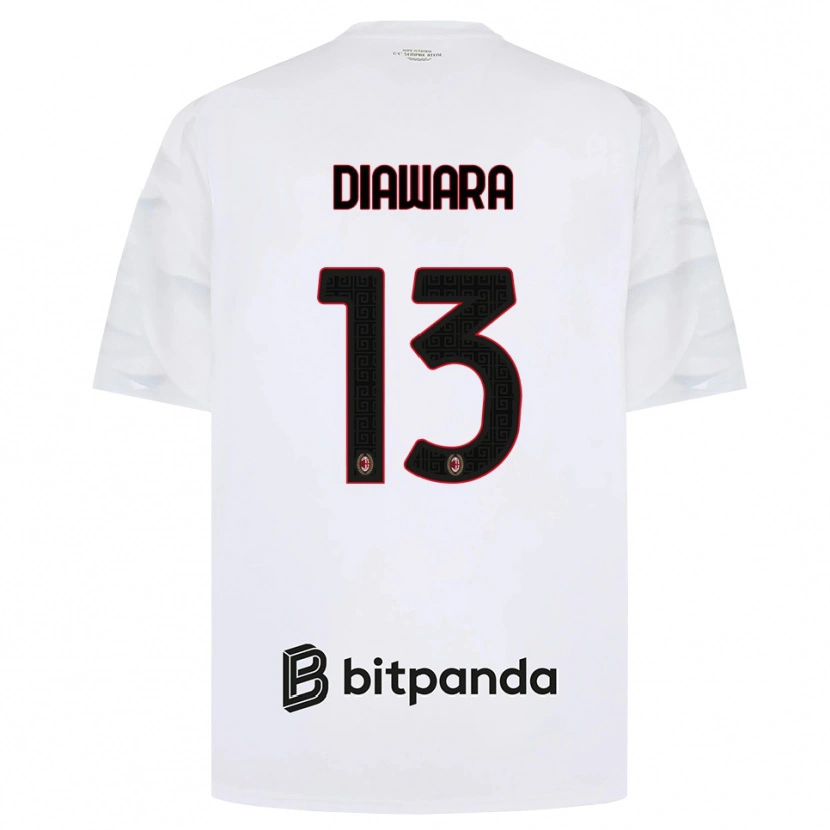 Danxen Kinderen Sankhoun Diawara #13 Wit Rood Zwart Uitshirt Uittenue 2026/27 T-Shirt
