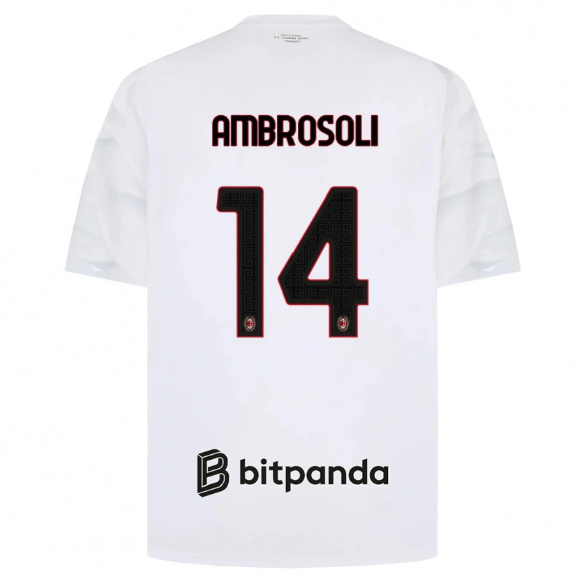 Danxen Kinderen Pietro Ambrosoli #14 Wit Rood Zwart Uitshirt Uittenue 2026/27 T-Shirt