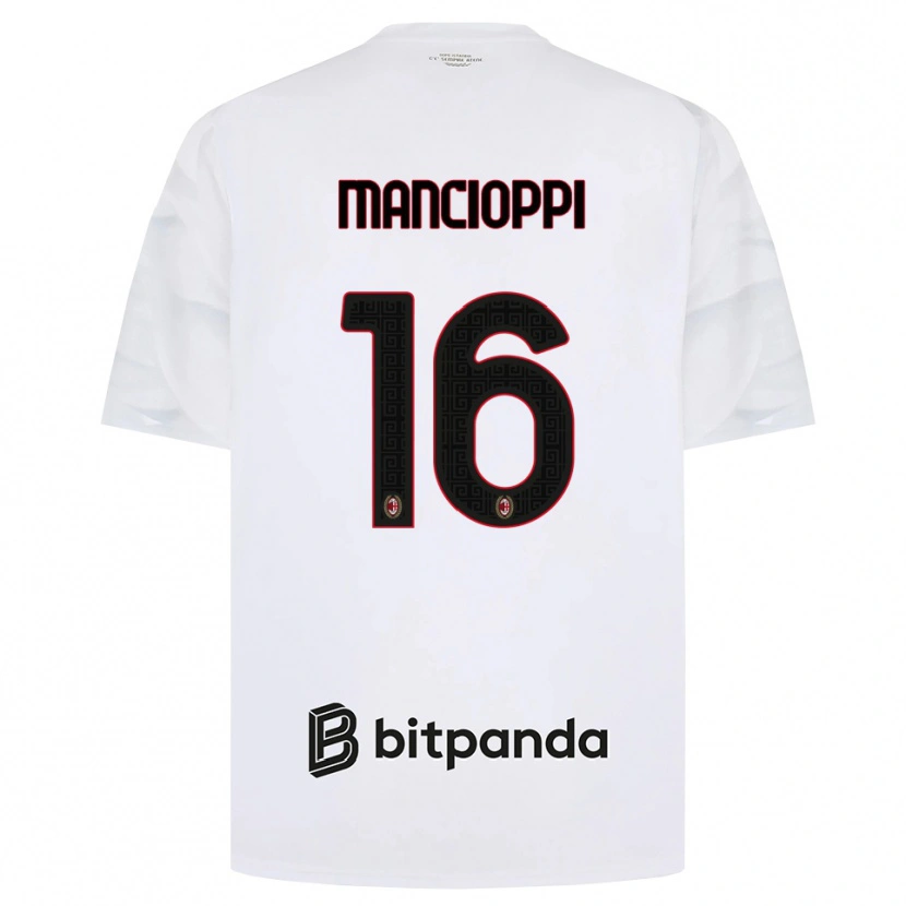 Danxen Kinderen Tommaso Mancioppi #16 Wit Rood Zwart Uitshirt Uittenue 2026/27 T-Shirt
