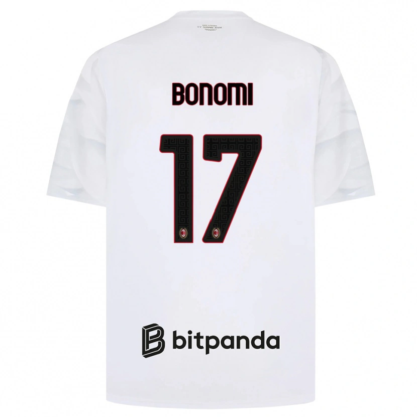 Danxen Kinderen Francesco Bonomi #17 Wit Rood Zwart Uitshirt Uittenue 2026/27 T-Shirt