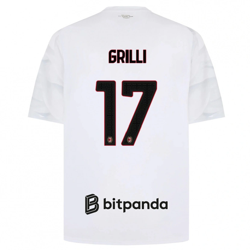 Danxen Kinderen Federico Grilli #17 Wit Rood Zwart Uitshirt Uittenue 2026/27 T-Shirt