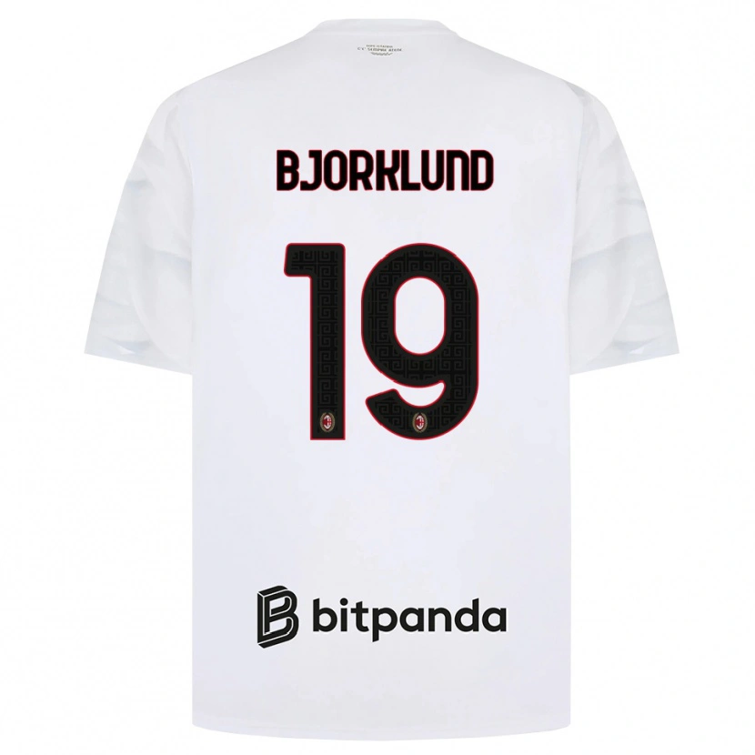 Danxen Kinderen Lukas Bjorklund #19 Wit Rood Zwart Uitshirt Uittenue 2026/27 T-Shirt