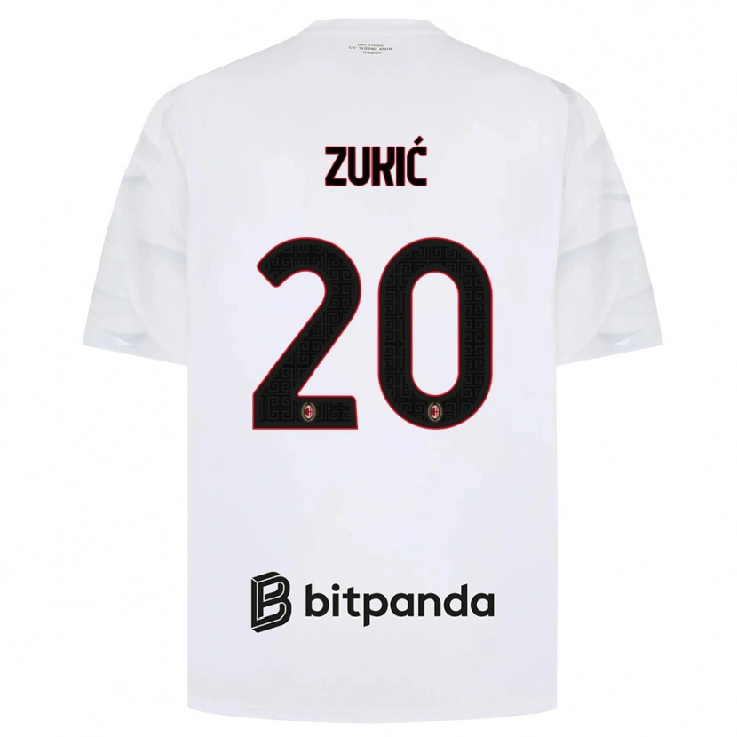 Danxen Kinderen Damir Zukic #20 Wit Rood Zwart Uitshirt Uittenue 2026/27 T-Shirt
