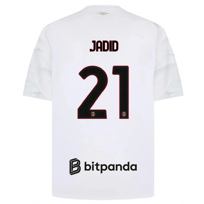 Danxen Kinderen Akram Jadid #21 Wit Rood Zwart Uitshirt Uittenue 2026/27 T-Shirt