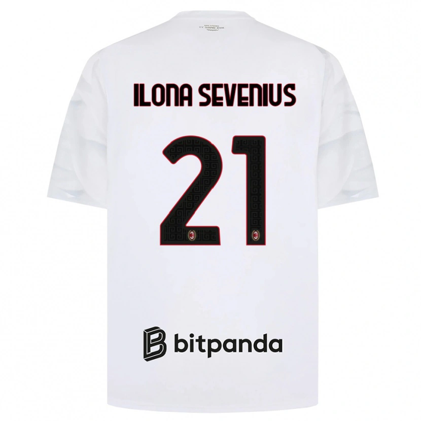 Danxen Kinderen Oona Ilona Sevenius #21 Wit Rood Zwart Uitshirt Uittenue 2026/27 T-Shirt