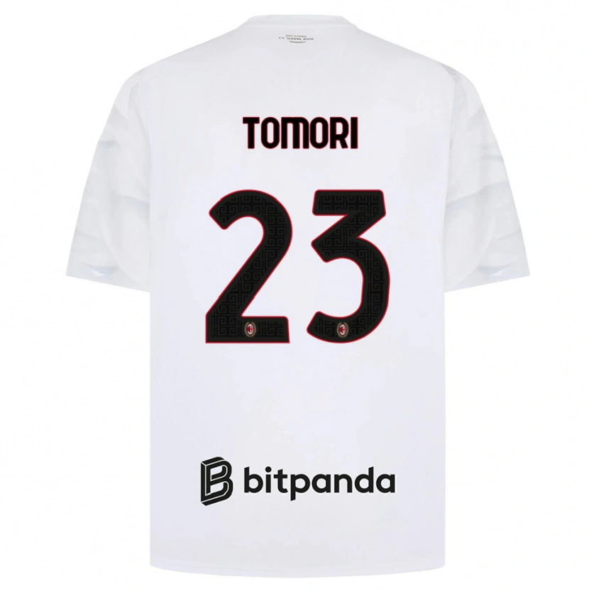 Danxen Kinderen Fikayo Tomori #23 Wit Rood Zwart Uitshirt Uittenue 2026/27 T-Shirt