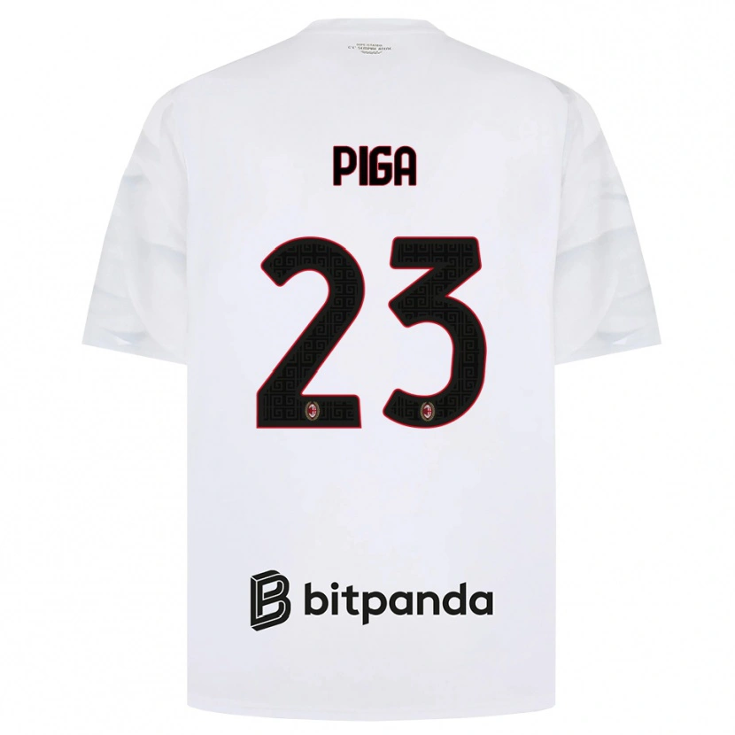 Danxen Kinderen Julie Piga #23 Wit Rood Zwart Uitshirt Uittenue 2026/27 T-Shirt