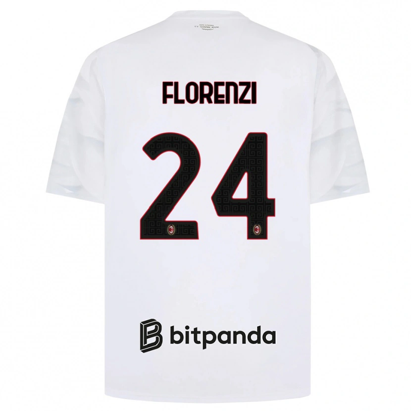 Danxen Kinderen Alessandro Florenzi #24 Wit Rood Zwart Uitshirt Uittenue 2026/27 T-Shirt
