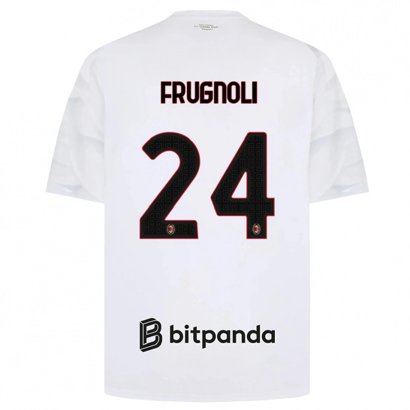 Danxen Kinderen Leonardo Frugnoli #24 Wit Rood Zwart Uitshirt Uittenue 2026/27 T-Shirt