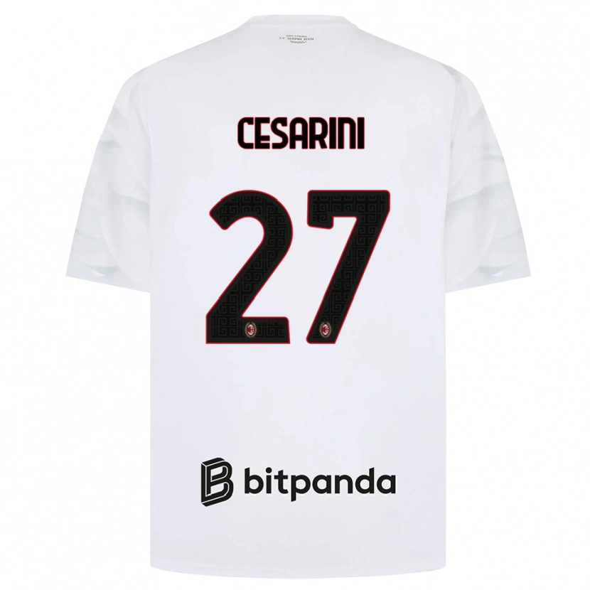 Danxen Kinderen Erin Maria Patrizia Cesarini #27 Wit Rood Zwart Uitshirt Uittenue 2026/27 T-Shirt