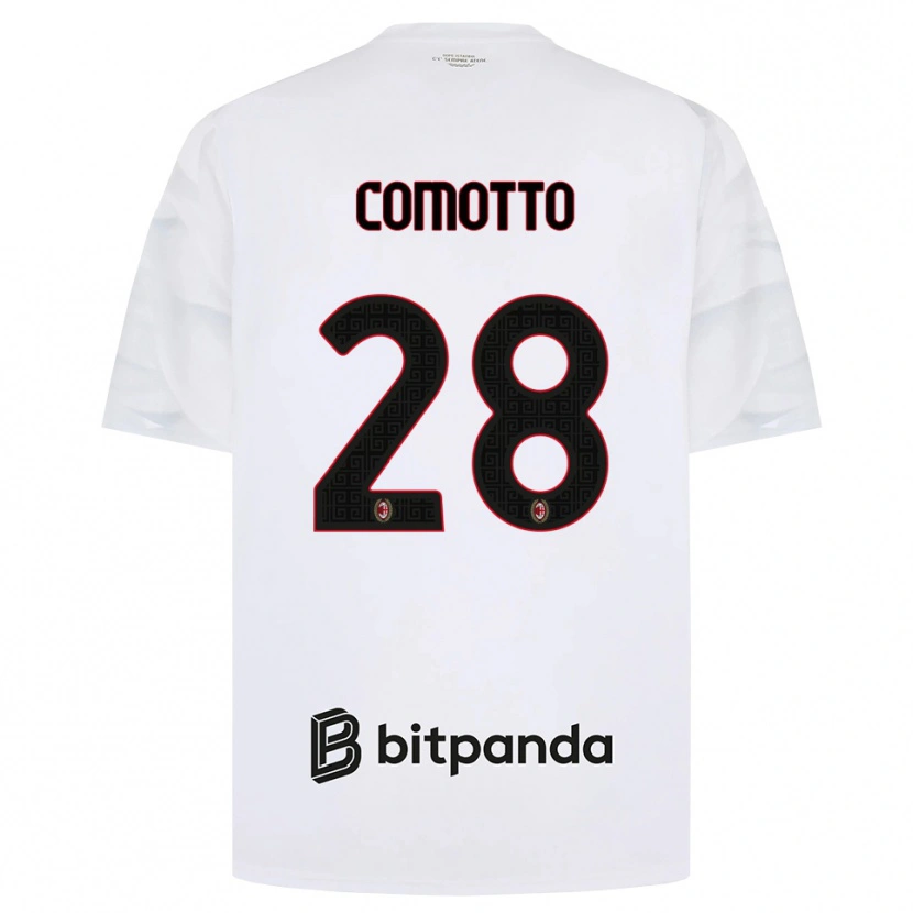 Danxen Kinderen Christian Comotto #28 Wit Rood Zwart Uitshirt Uittenue 2026/27 T-Shirt