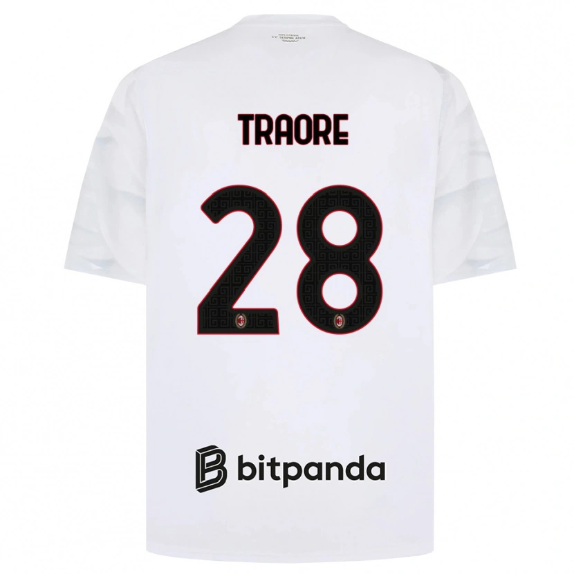 Danxen Kinderen Chaka Traore #28 Wit Rood Zwart Uitshirt Uittenue 2026/27 T-Shirt