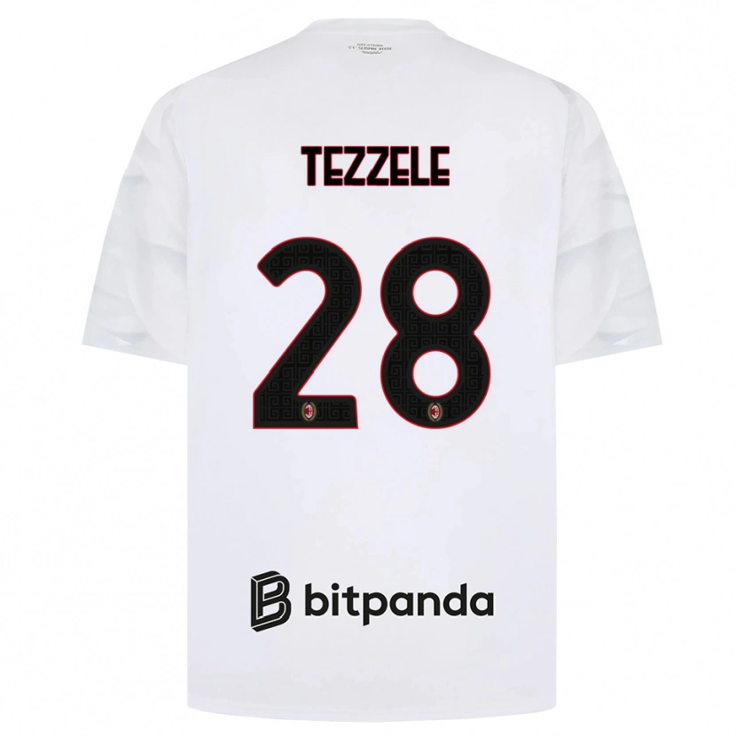 Danxen Kinderen Matteo Tezzele #28 Wit Rood Zwart Uitshirt Uittenue 2026/27 T-Shirt