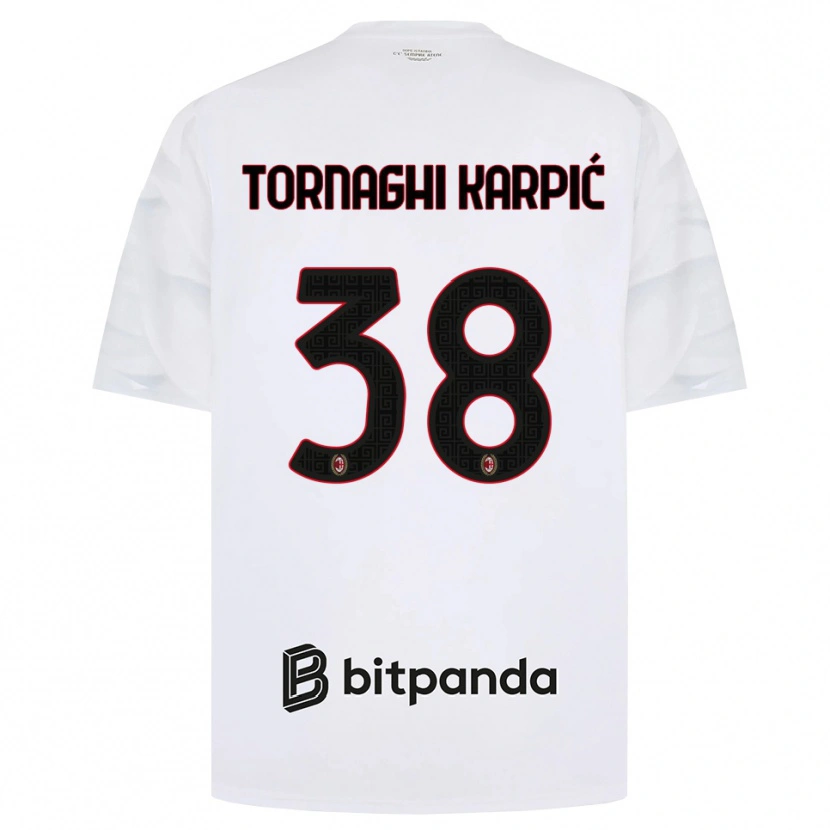 Danxen Kinderen Lavinia Tornaghi Karpić #38 Wit Rood Zwart Uitshirt Uittenue 2026/27 T-Shirt