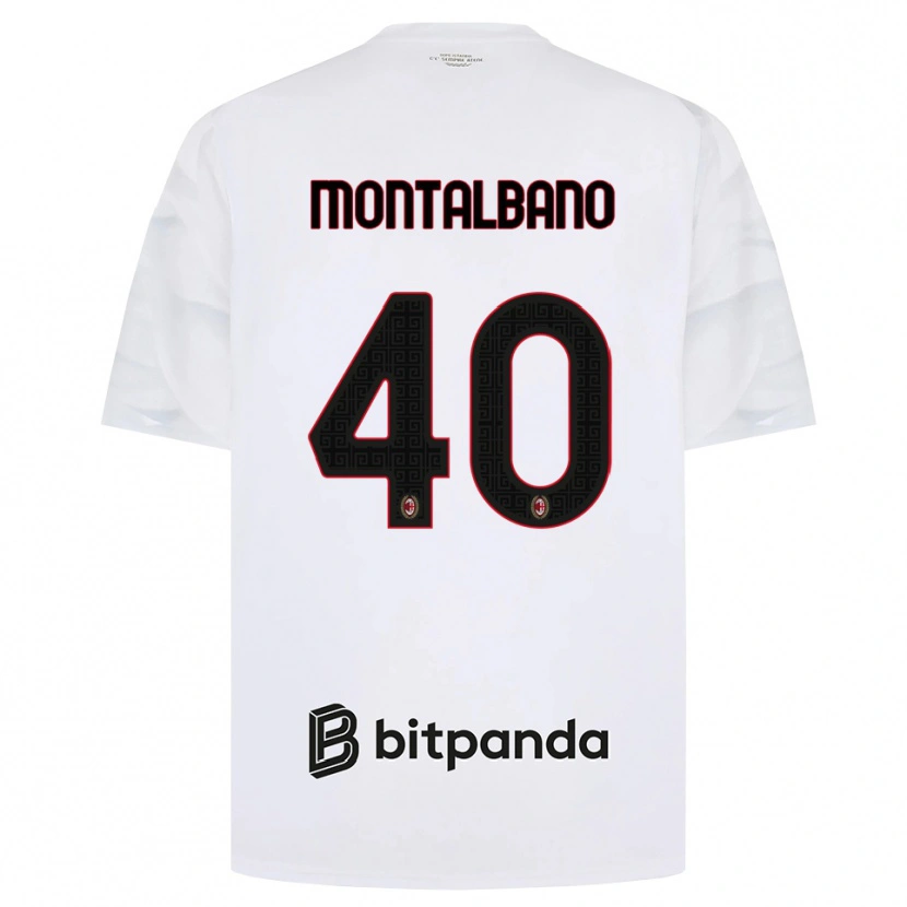 Danxen Kinderen Nicolo Montalbano #40 Wit Rood Zwart Uitshirt Uittenue 2026/27 T-Shirt