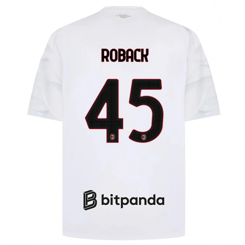 Danxen Kinderen Emil Roback #45 Wit Rood Zwart Uitshirt Uittenue 2026/27 T-Shirt