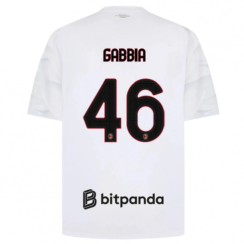 Danxen Kinderen Matteo Gabbia #46 Wit Rood Zwart Uitshirt Uittenue 2026/27 T-Shirt
