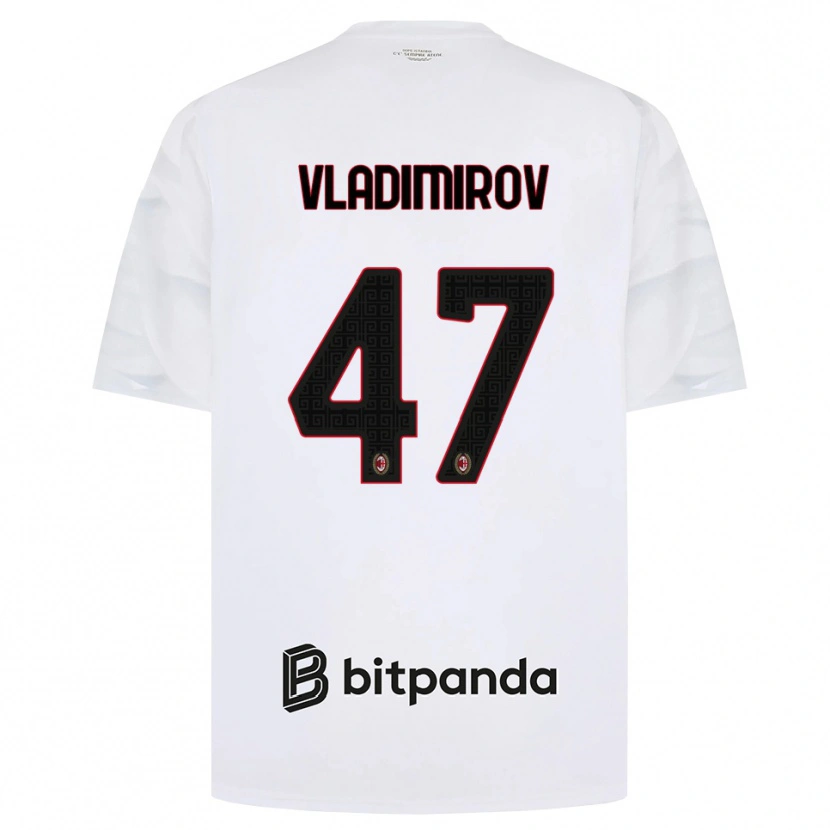 Danxen Kinderen Valeri Vladimirov #47 Wit Rood Zwart Uitshirt Uittenue 2026/27 T-Shirt