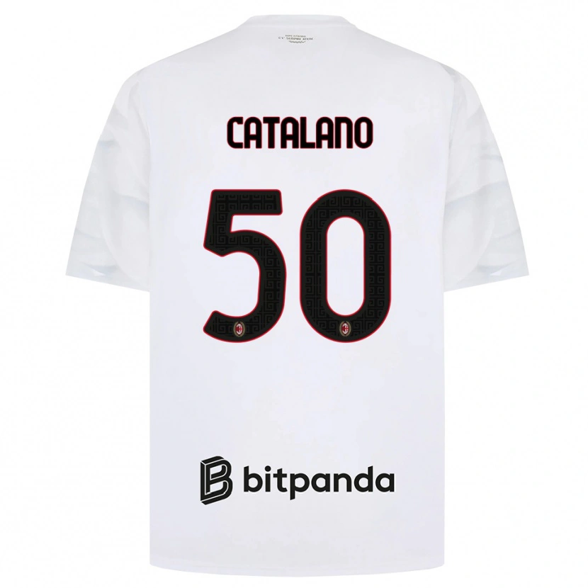 Danxen Kinderen Alessio Catalano #50 Wit Rood Zwart Uitshirt Uittenue 2026/27 T-Shirt