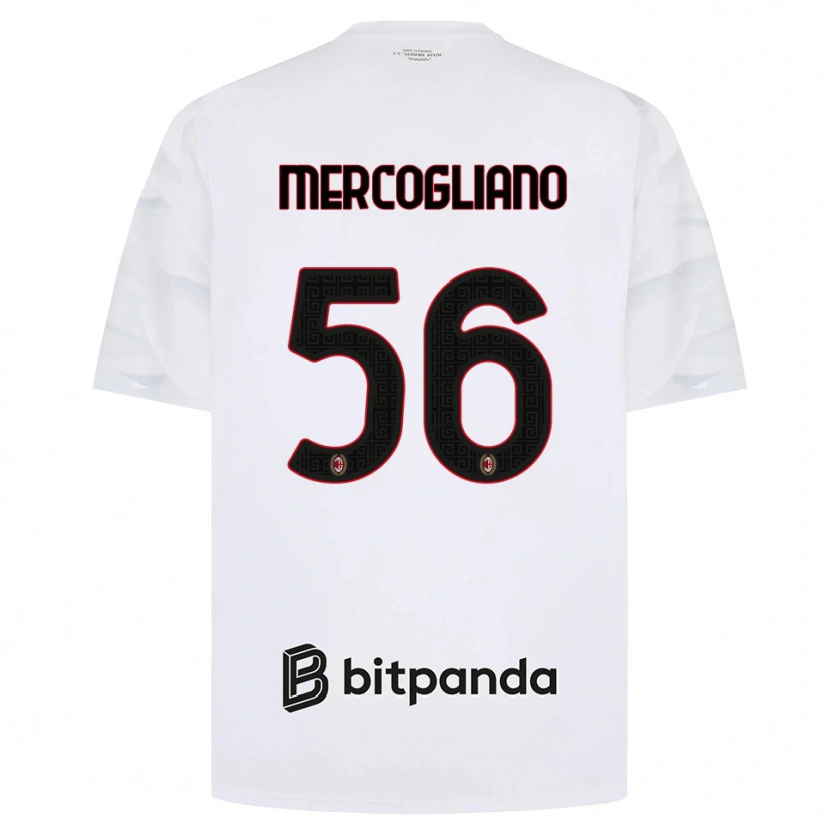 Danxen Kinderen Mattia Mercogliano #56 Wit Rood Zwart Uitshirt Uittenue 2026/27 T-Shirt