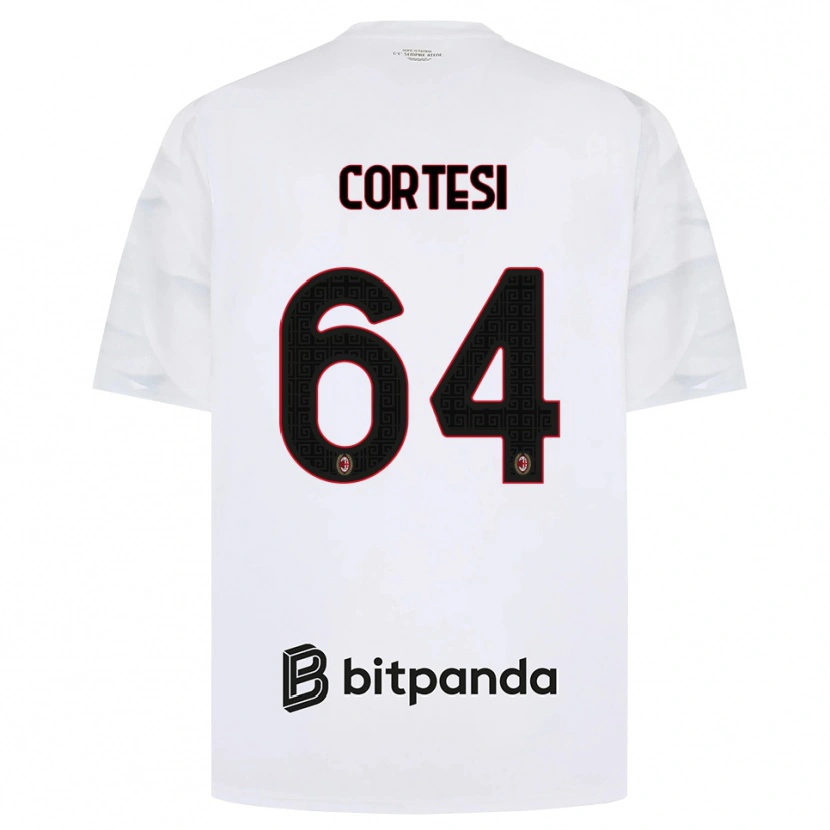 Danxen Kinderen Selena Cortesi #64 Wit Rood Zwart Uitshirt Uittenue 2026/27 T-Shirt