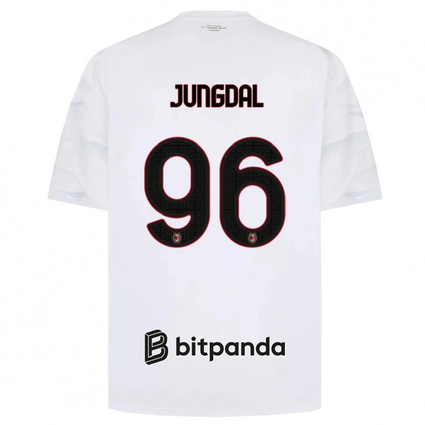 Danxen Kinderen Andreas Jungdal #96 Wit Rood Zwart Uitshirt Uittenue 2026/27 T-Shirt