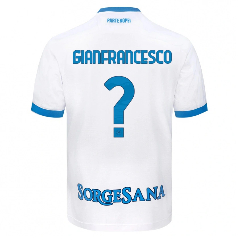 Danxen Kinderen Sergio Gianfrancesco #0 Wit Hemelsblauw Uitshirt Uittenue 2026/27 T-Shirt