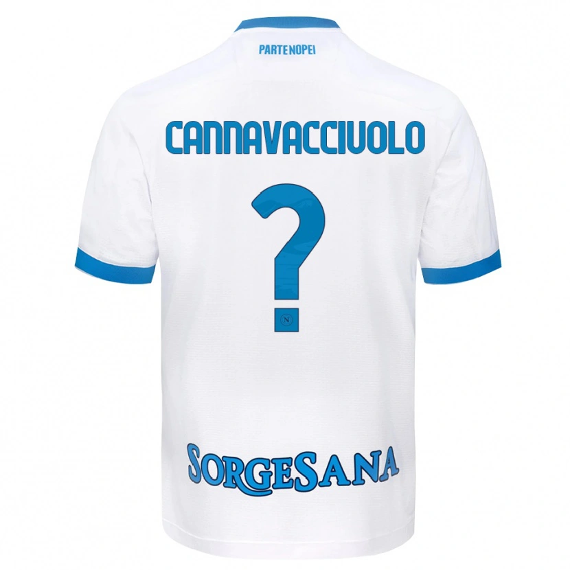 Danxen Kinderen Luigi Pio Cannavacciuolo #0 Wit Hemelsblauw Uitshirt Uittenue 2026/27 T-Shirt