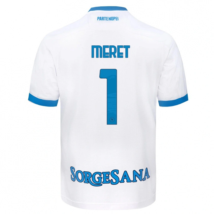 Danxen Kinderen Alex Meret #1 Wit Hemelsblauw Uitshirt Uittenue 2026/27 T-Shirt