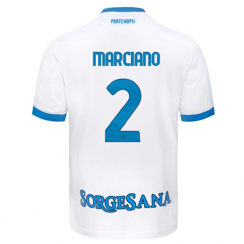Danxen Kinderen Giovanni Marciano #2 Wit Hemelsblauw Uitshirt Uittenue 2026/27 T-Shirt