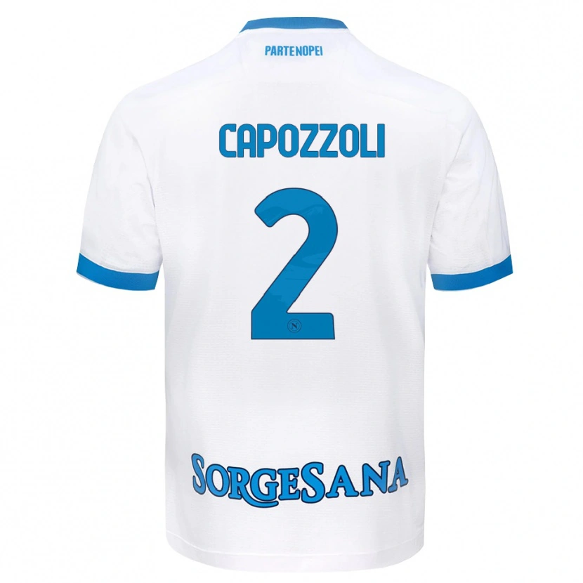 Danxen Kinderen Emanuele Capozzoli #2 Wit Hemelsblauw Uitshirt Uittenue 2026/27 T-Shirt
