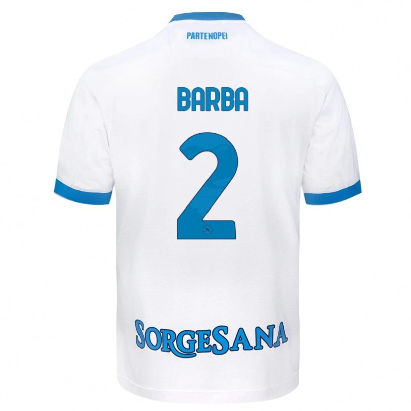 Danxen Kinderen Benedetto Barba #2 Wit Hemelsblauw Uitshirt Uittenue 2026/27 T-Shirt