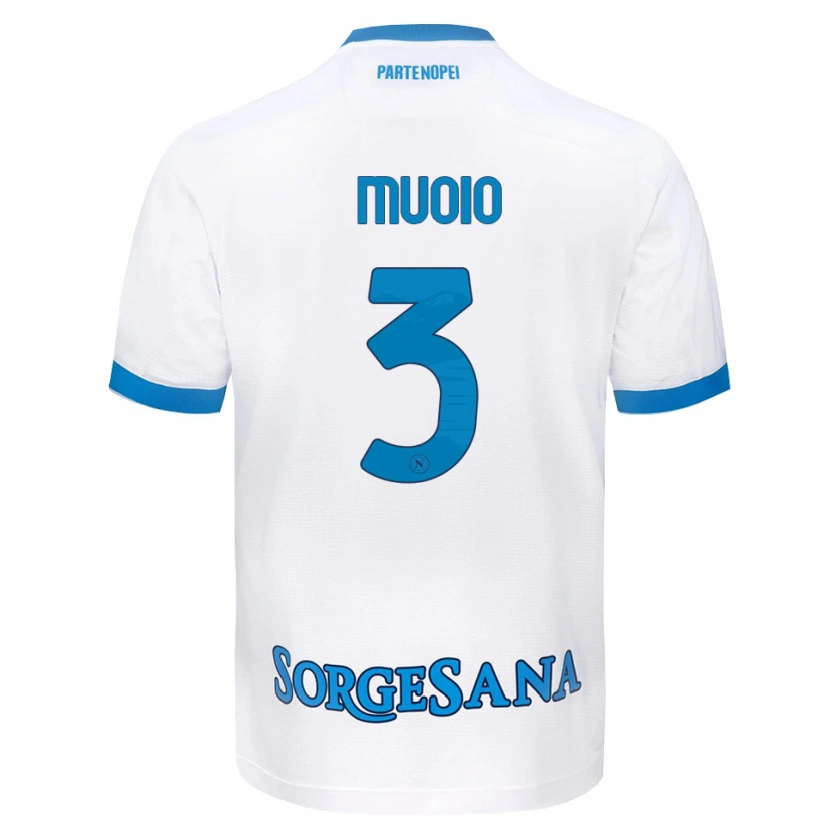 Danxen Kinderen Gabriele Muoio #3 Wit Hemelsblauw Uitshirt Uittenue 2026/27 T-Shirt