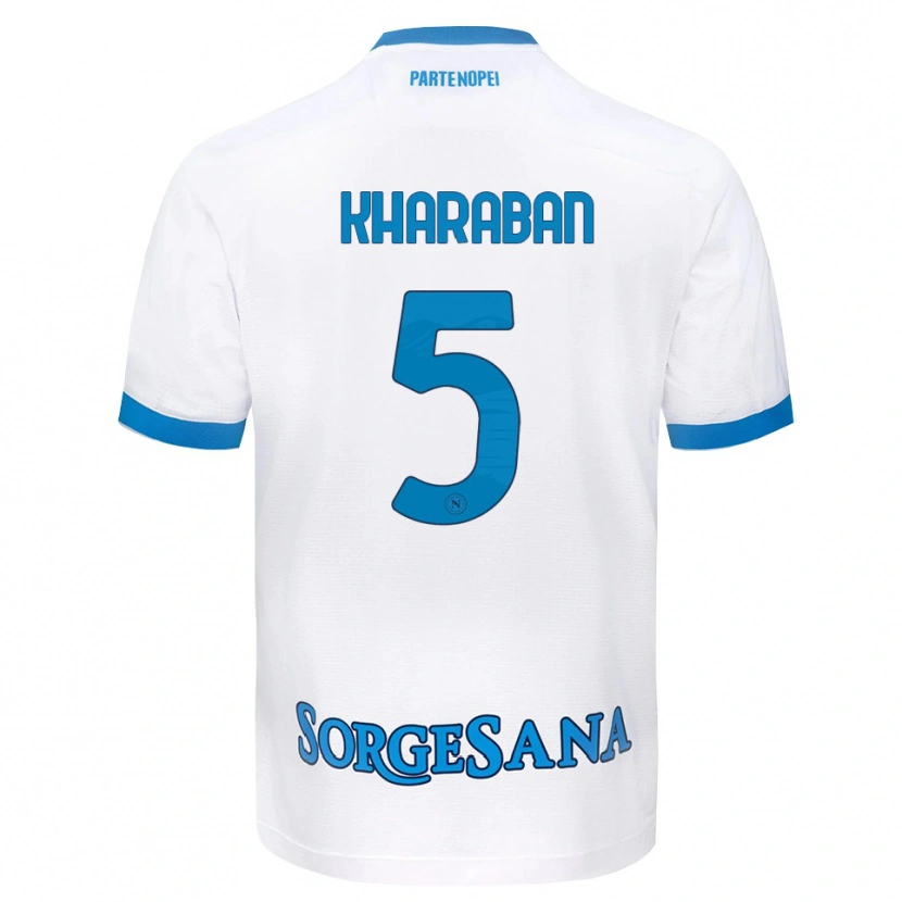 Danxen Kinderen Vitaliy Kharaban #5 Wit Hemelsblauw Uitshirt Uittenue 2026/27 T-Shirt