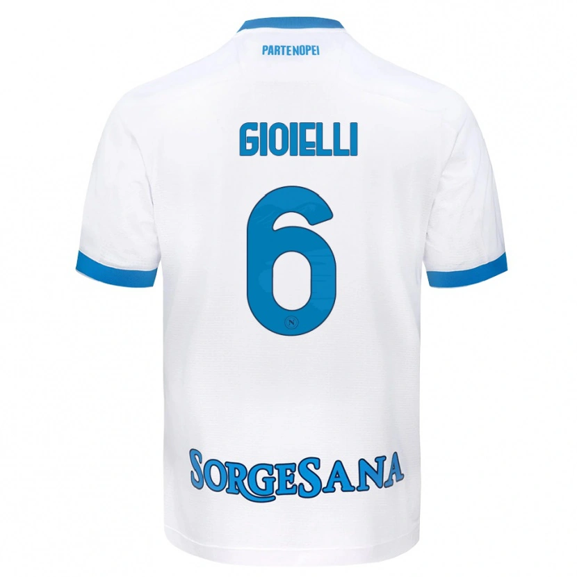 Danxen Kinderen Francesco Pio Gioielli #6 Wit Hemelsblauw Uitshirt Uittenue 2026/27 T-Shirt