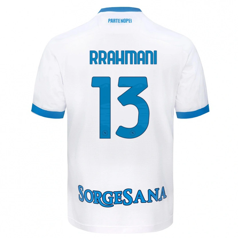 Danxen Kinderen Amir Rrahmani #13 Wit Hemelsblauw Uitshirt Uittenue 2026/27 T-Shirt