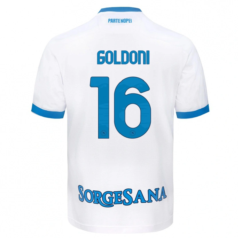 Danxen Kinderen Eleonora Goldoni #16 Wit Hemelsblauw Uitshirt Uittenue 2026/27 T-Shirt