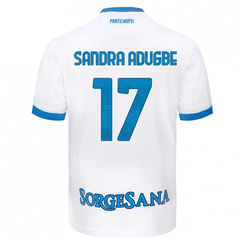 Danxen Kinderen Olamide Sandra Adugbe #17 Wit Hemelsblauw Uitshirt Uittenue 2026/27 T-Shirt