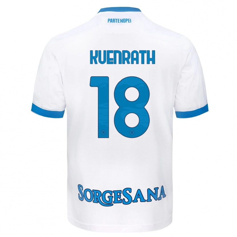 Danxen Kinderen Melanie Kuenrath #18 Wit Hemelsblauw Uitshirt Uittenue 2026/27 T-Shirt