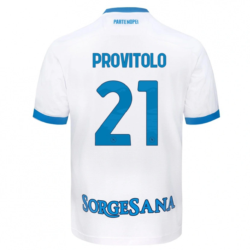Danxen Kinderen Vincenzo Provitolo #21 Wit Hemelsblauw Uitshirt Uittenue 2026/27 T-Shirt