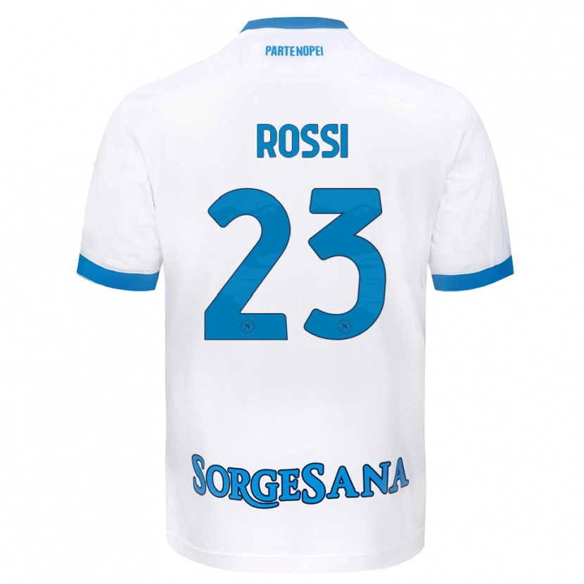 Danxen Kinderen Leonardo Rossi #23 Wit Hemelsblauw Uitshirt Uittenue 2026/27 T-Shirt