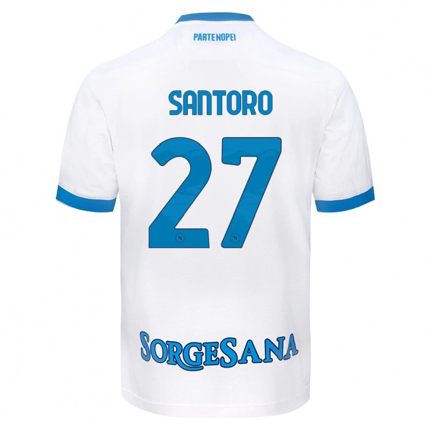Danxen Kinderen Erika Santoro #27 Wit Hemelsblauw Uitshirt Uittenue 2026/27 T-Shirt