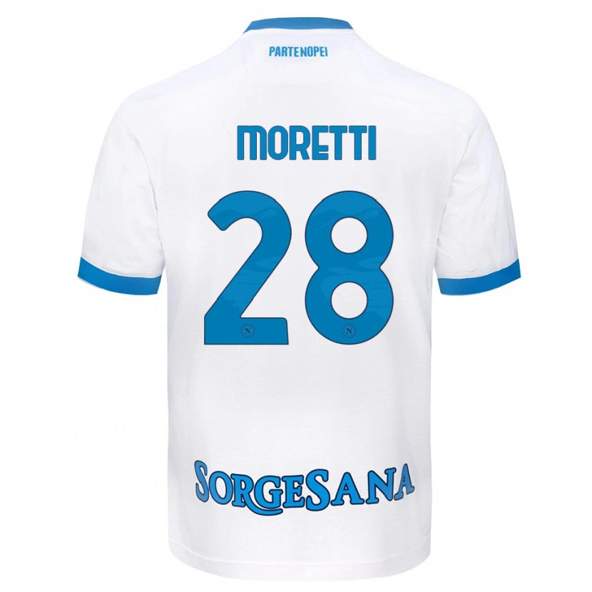 Danxen Kinderen Ginevra Moretti #28 Wit Hemelsblauw Uitshirt Uittenue 2026/27 T-Shirt