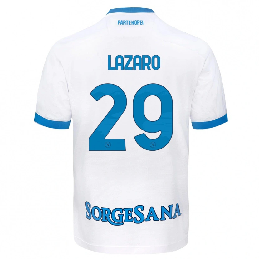 Danxen Kinderen Paloma Lázaro #29 Wit Hemelsblauw Uitshirt Uittenue 2026/27 T-Shirt