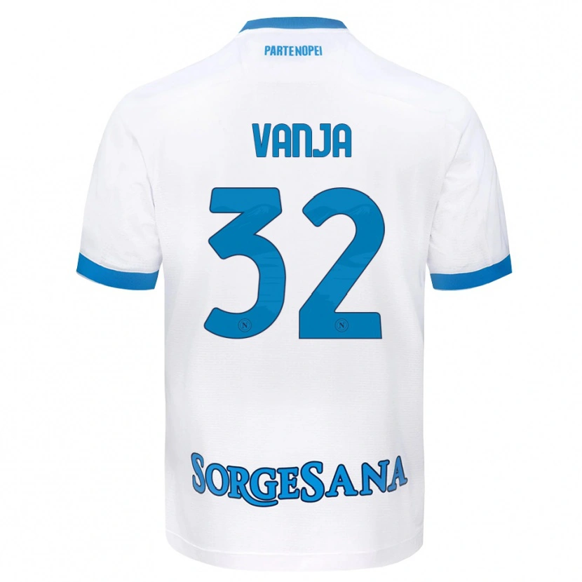 Danxen Kinderen Vanja Milinković-Savić #32 Wit Hemelsblauw Uitshirt Uittenue 2026/27 T-Shirt