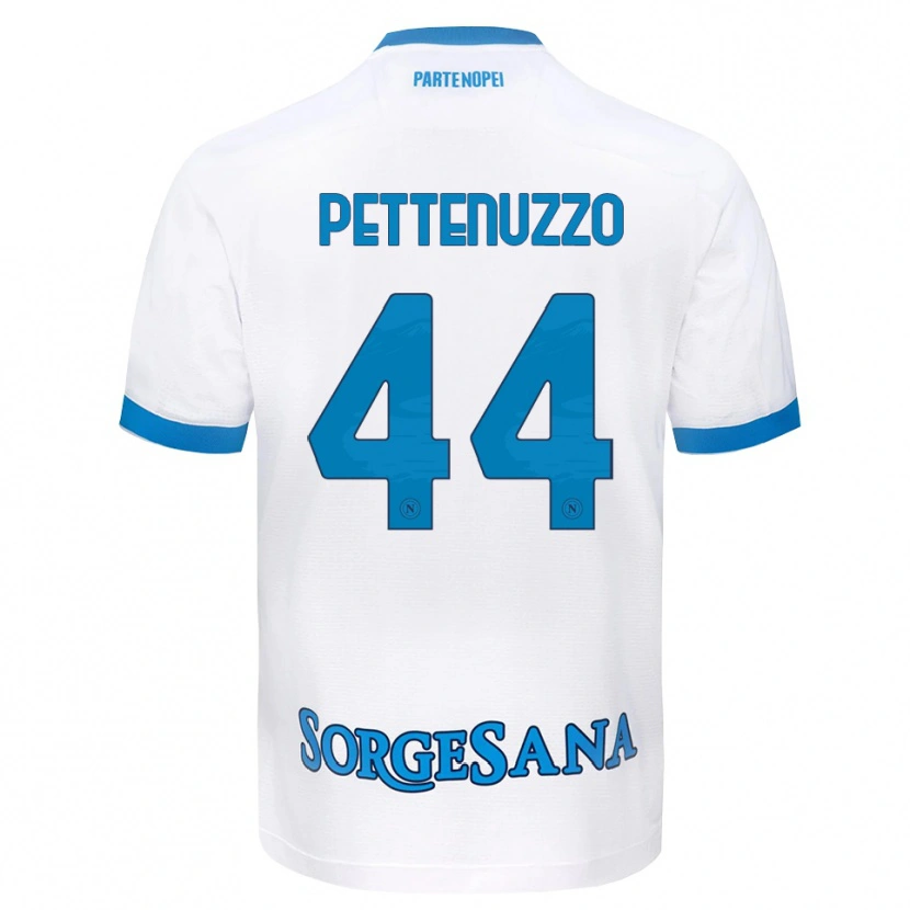Danxen Kinderen Tecla Pettenuzzo #44 Wit Hemelsblauw Uitshirt Uittenue 2026/27 T-Shirt