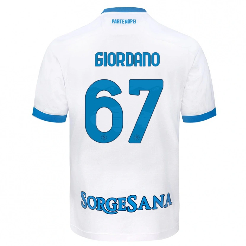 Danxen Kinderen Michela Giordano #67 Wit Hemelsblauw Uitshirt Uittenue 2026/27 T-Shirt