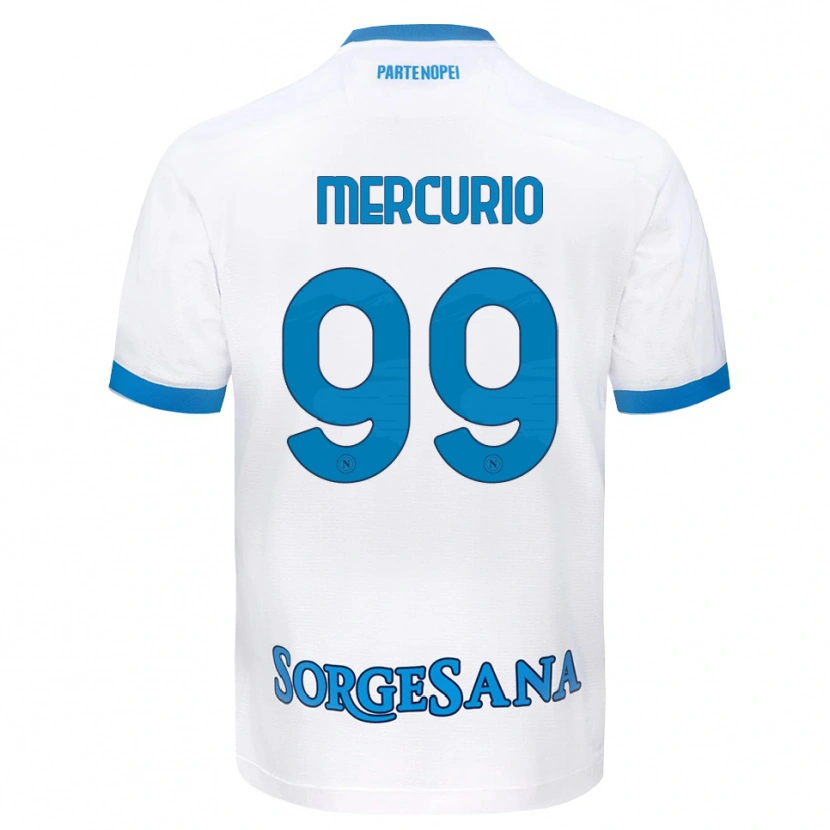 Danxen Kinderen Giovanni Mercurio #99 Wit Hemelsblauw Uitshirt Uittenue 2026/27 T-Shirt
