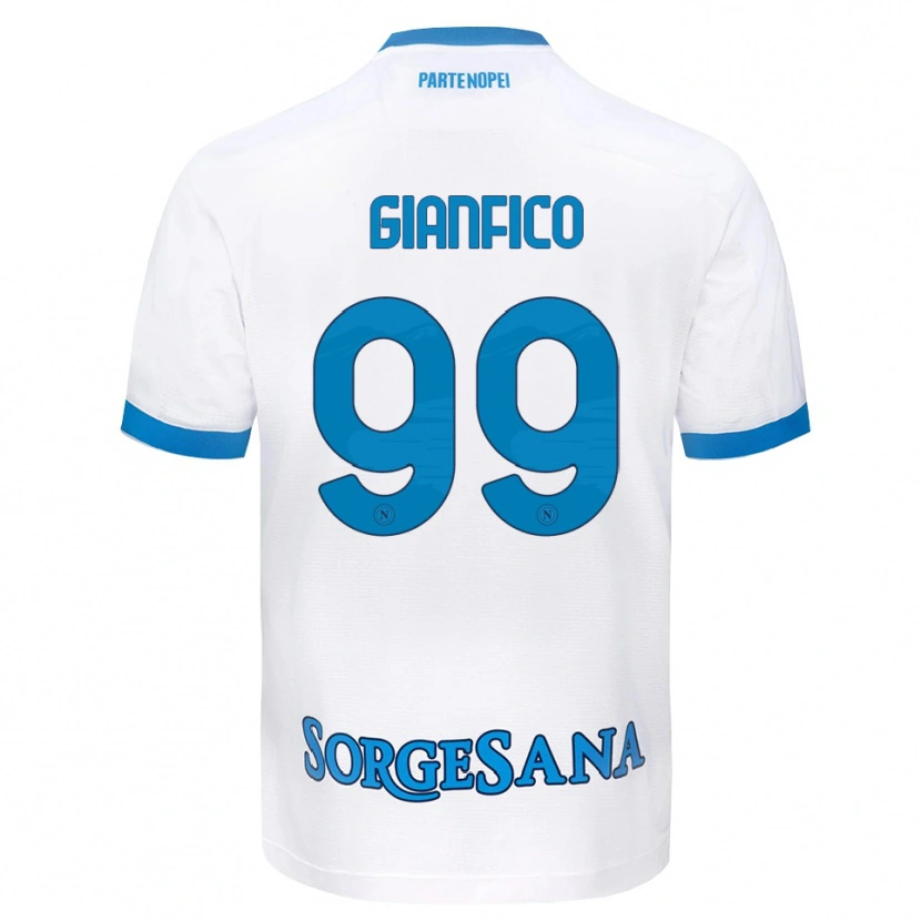 Danxen Kinderen Maria Morena Gianfico #99 Wit Hemelsblauw Uitshirt Uittenue 2026/27 T-Shirt